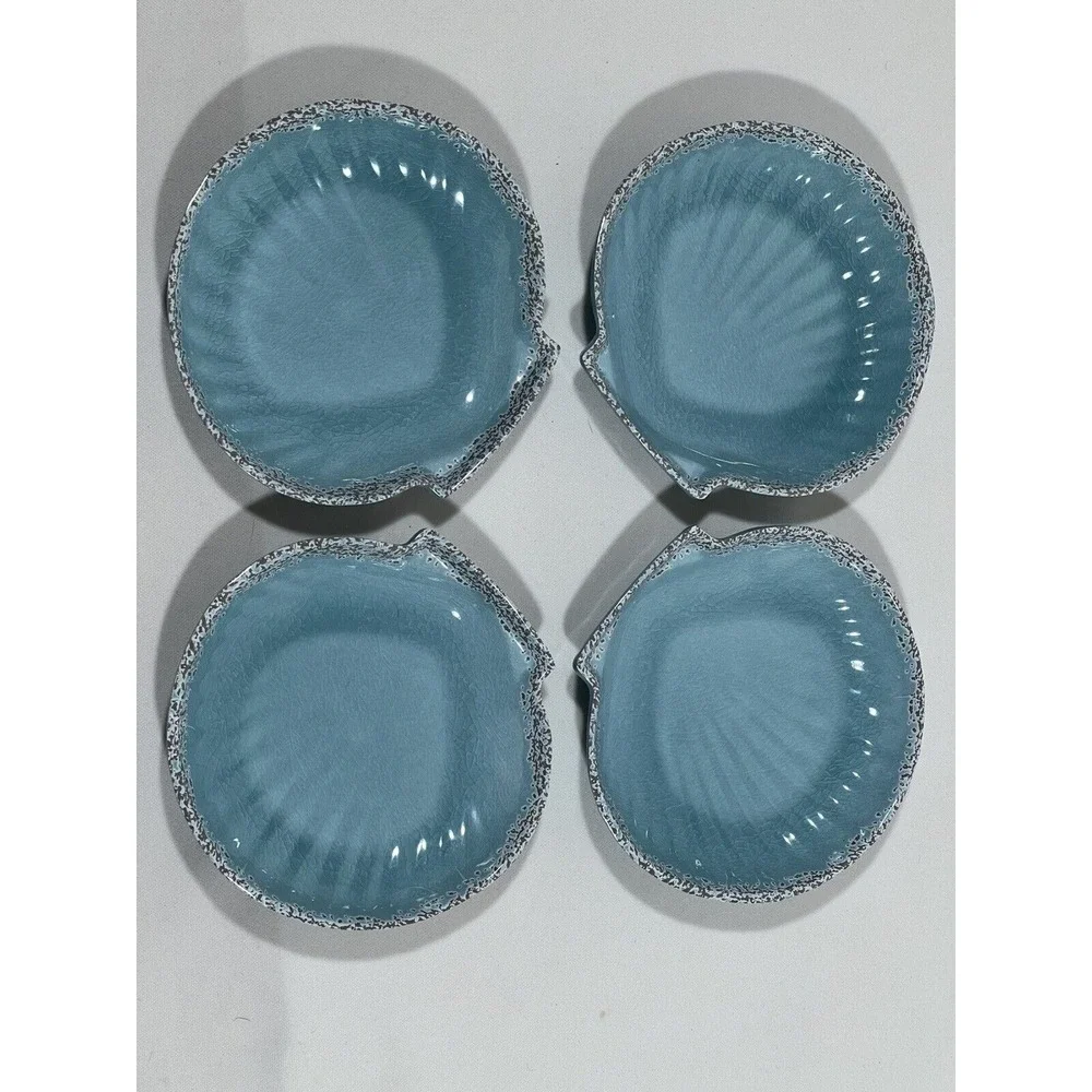 Tag Living Acrylic Seashell Plates Set 4 Coastal Beach Dessert Appetizer‎ Decor
